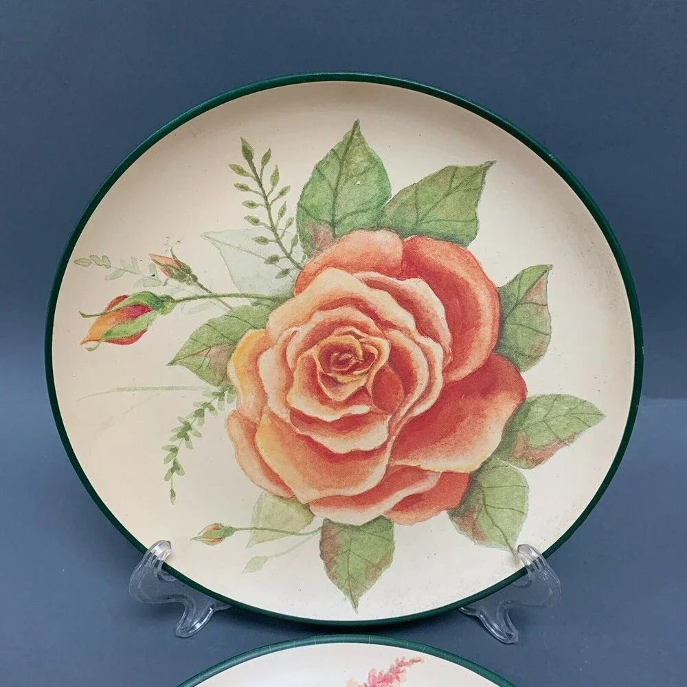 2006 Home Interiors and Gifts Decorative Salad Plates‎ Floral Lot of 2